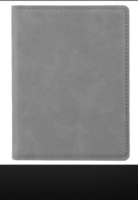 2 PACK Passport And Vaccine Card Holder PU Leather Travel Wallet  Men Women Gray