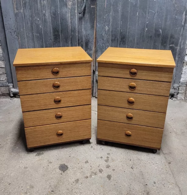 Pair Of Schreiber Mid Century Retro Bedside Cabinets