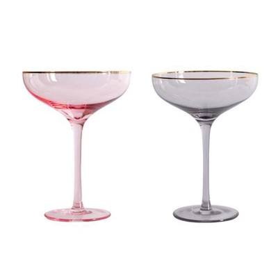 Bicchieri da Vino per Martini Cocktail Margarita Sziqiqi Bicchieri da Martini Martini Cocktail Set di 2 7,8 oz Bicchieri da Martini Martini per Centrotavola Feste Bar Argento 