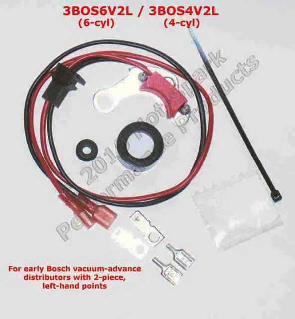 Electronic Ignition Conversion Bosch 6-cyl w/ 2-pc, left-pivot points 3BOS6V2L