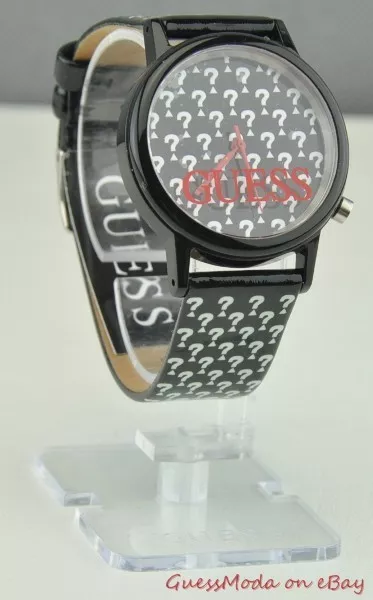 FREE Ship USA Chic Ladies Watch GUESS Black Leather Steel Women Lovely