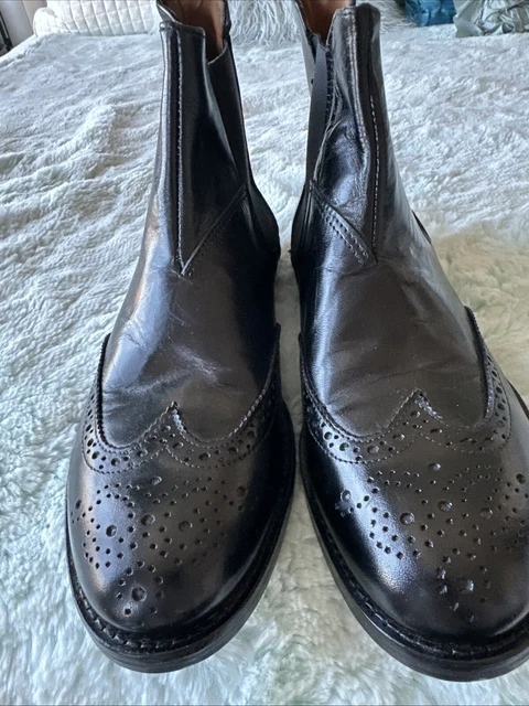 NWOT MARIO ALBORINO Mens Black Italian High Ankle Shoe  display picture 2