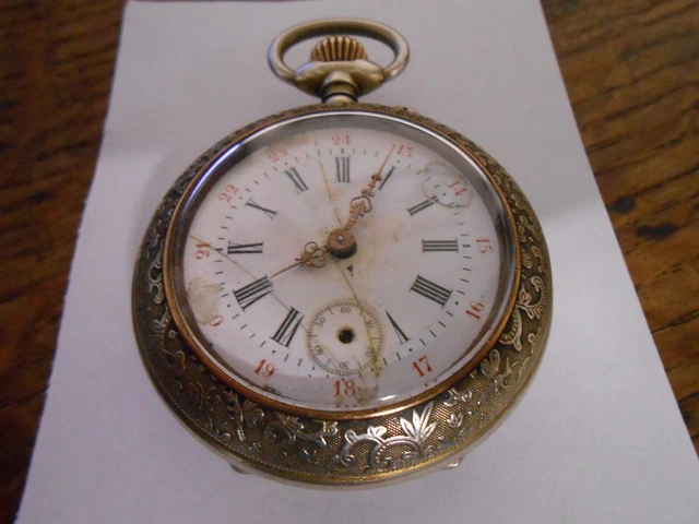 Montre Gousset Ancienne Des Années 50 - Mécanique Manuelle, 26 Grammes, Fonctionne - Manque Le Verre