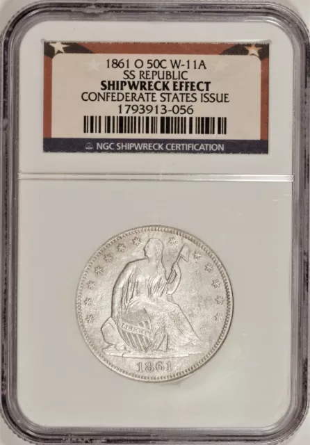 1861-O Seated Liberty Half Dollar W-11a CSA Obverse NGC SS Republic!  #CDU5