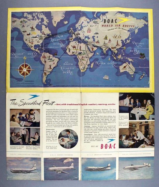 BOAC AUSTRALIA NEW Zealand Airline - Boac Australia New Zealand Airline Brochure Route Map.webp