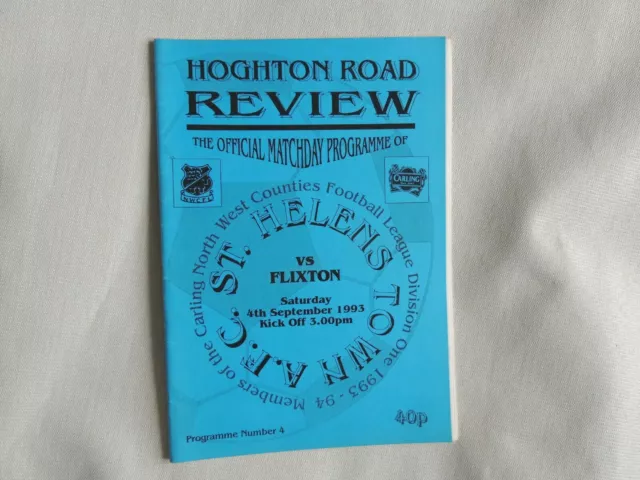 40) St Helens Town V Flixton ; 4.9.93