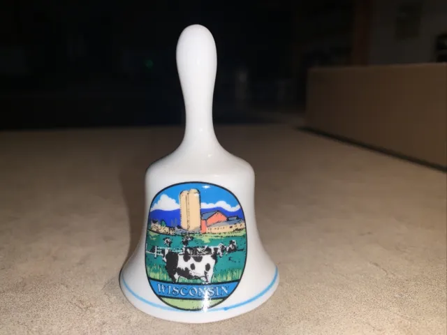 PORCELAIN WISCONSIN DINNER BELL Dairy Cow - 2.5”-3”