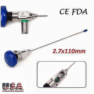 FDA Approved 0° Sinus Scope Endoscope 2.7mmx110mm Otoscope Connector