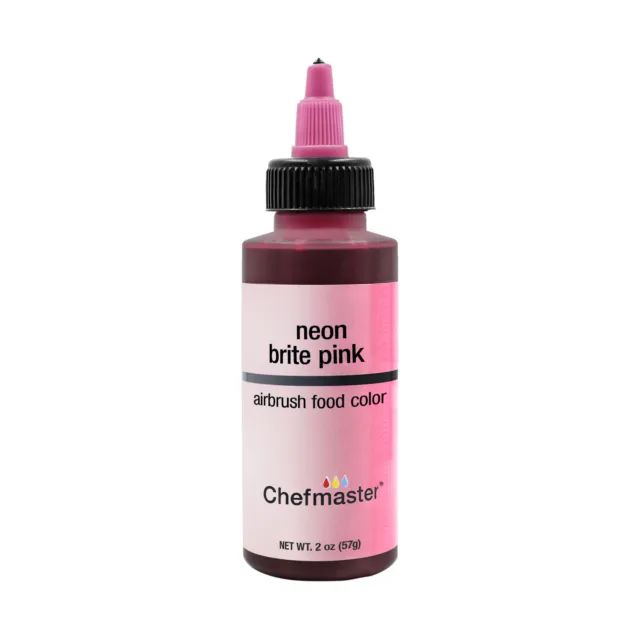 Chefmaster 2-Ounce Neon Brite Pink Airbrush Cake Decorating Food Color