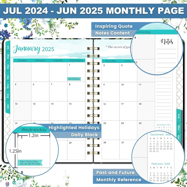 20242025 PLANNER Planner/Calendar 20242025, JUL. 2024 Blueblack