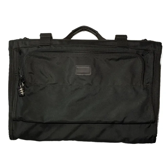TUMI USA Alpha Tri-Fold CarryOn Garment Bag 236D3 Black Ballistic Nylon Clip