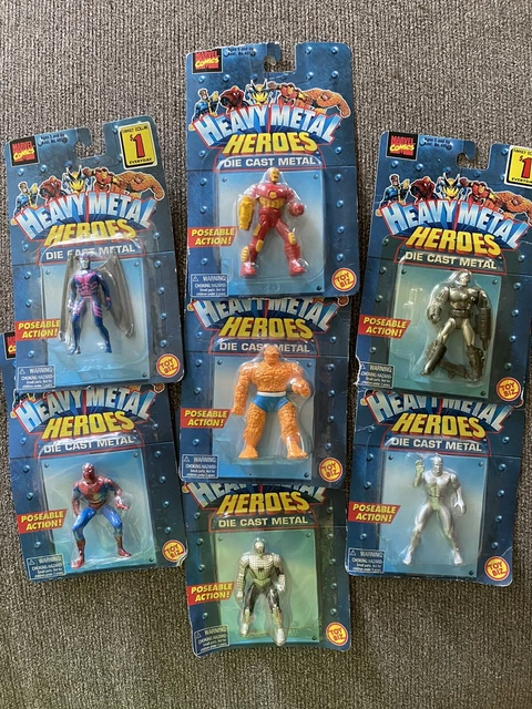 Marvel Comics Heavy Metal Heroes Die Cast Metal Figures 1997 1998 LOT OF 7 New!