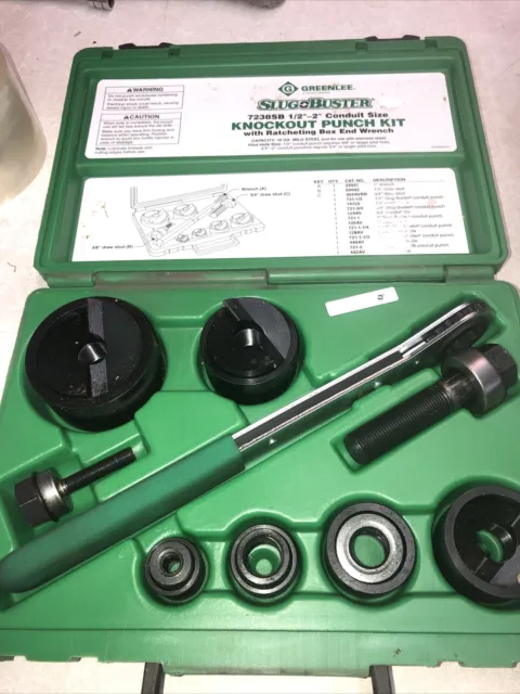 GREENLEE Slugbuster 7238SB Knockout Punch Setwith Wrench Driver. 1/2"-2"