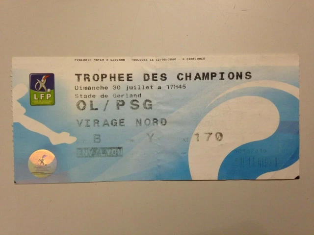 TICKET ENTIER MATCH LOSC LILLE PARIS PSG STADE FRANCE 2011