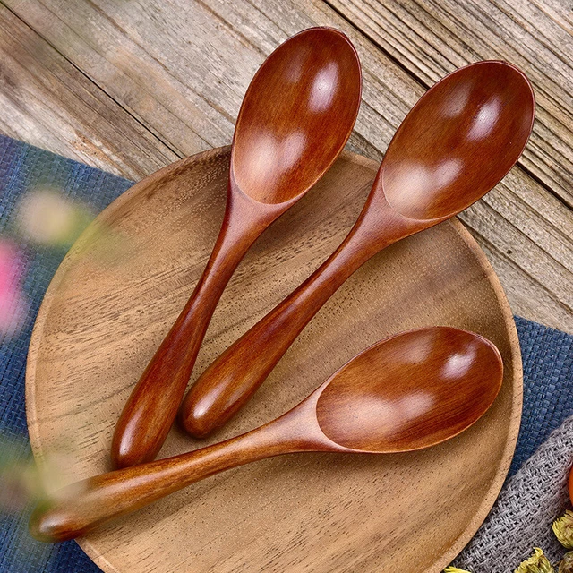 Wooden Spoon SoupSpoon Eco Friendly Products Tableware Natural Ellipse Ladle -DB