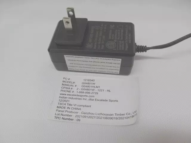 Atomic indigo G04801 7.5' Hockey Table ~ REPLACEMENT PARTS ~  A/C Adapter