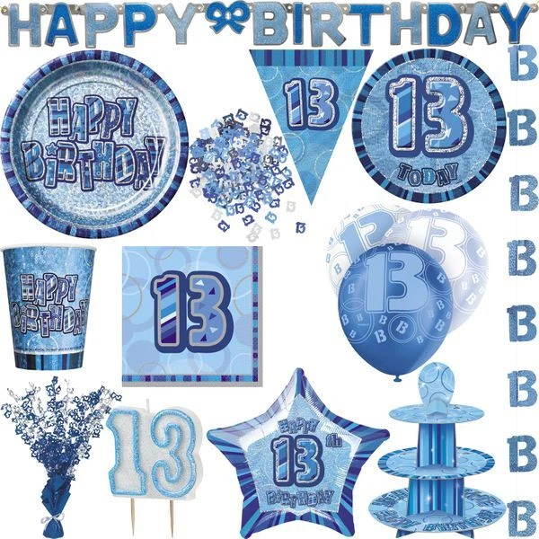 13. Anniversaire Fête Déco Adolescent D'Enfant Décoration Set Accessoires