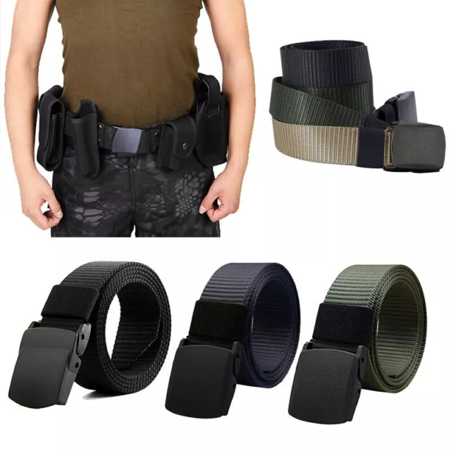 Men's Outdoor Sports Military Tactical Nylon Waistband Canvas Web Belt