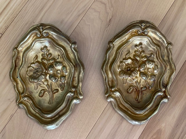 Antique/vintage pressed brass tiebacks