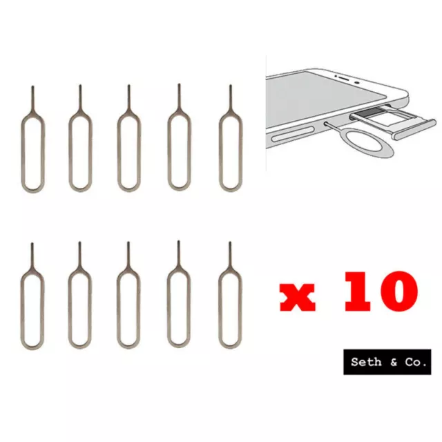 10 x Universal Sim Card Pin Tool Eject Removal Tray Open for Phone Universal Fit