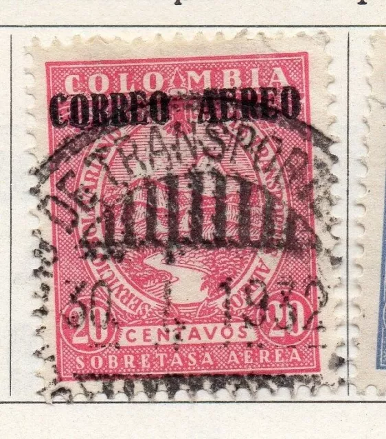 Colombia 1931 Early Issue Fine Used 20c. Optd 097578