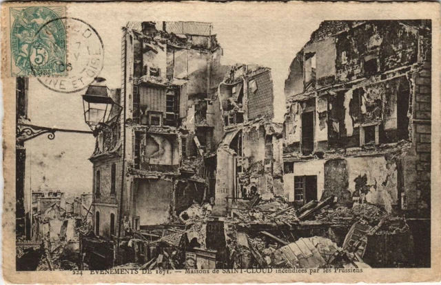 CPA ST-CLOUD Houses Incedie MILITARY WAR 1870 (50151)