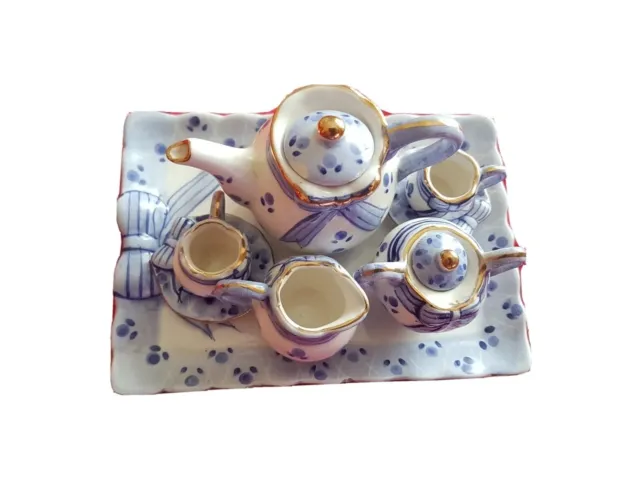 Set da tè Vintage Porcellana  In Miniatura 10pz