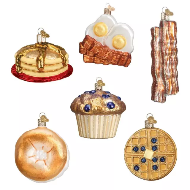 Old World Christmas Breakfast Hanging Ornaments, Set of 6 OWC-BREAKFAST