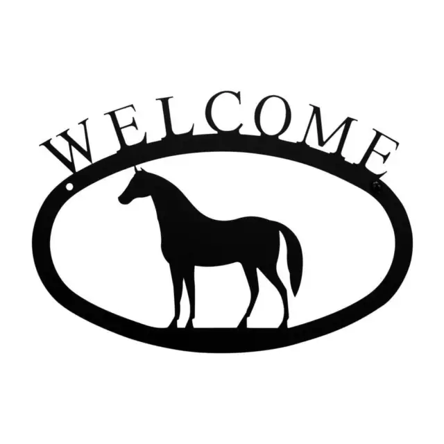 Wrought Iron Horse - Welcome Sign Small 11.4" (Made in USA)