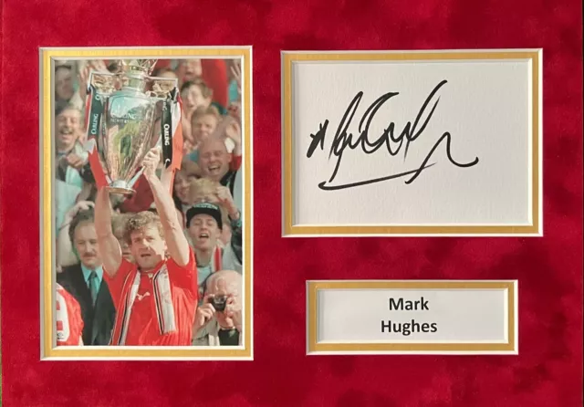 Mark Hughes Hand Signed A4 Mounted Photo Display Manchester United Autograph 2