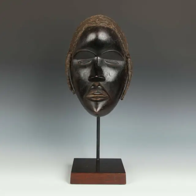 African Mask Dan People Carved Wood And Canvas Liberia W. Africa 20Th C.