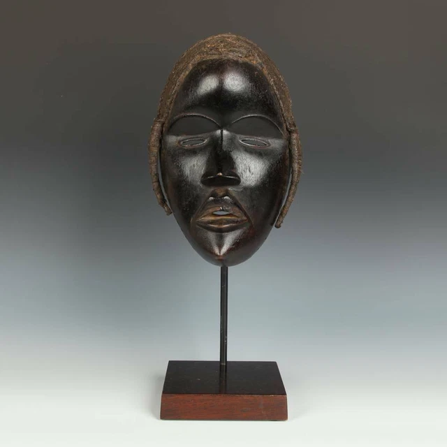 African Mask Dan People Carved Wood And Canvas Liberia W. Africa 20Th C.
