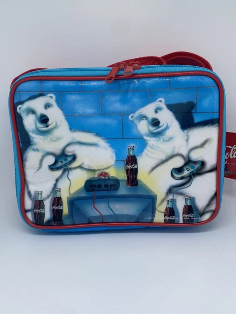 Vintage 1999 Coca Cola Gamer Polar Bear Soft Lunch Box With Tags