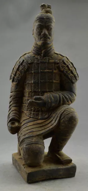Old Vintage Qin dynasty Soldier Bronze Carved Statues Terracotta Warriors