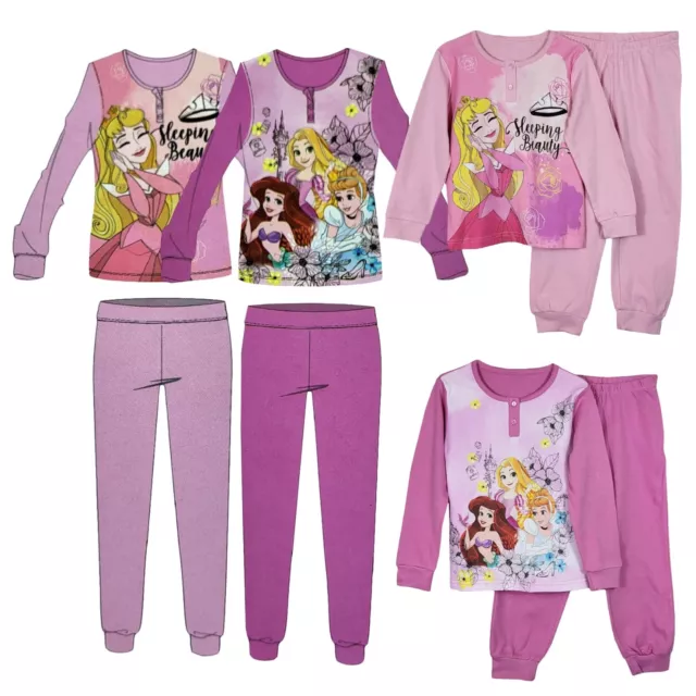 Pigiama Bambina invernale lungo caldo cotone Principesse Cenerentola Disney 0563