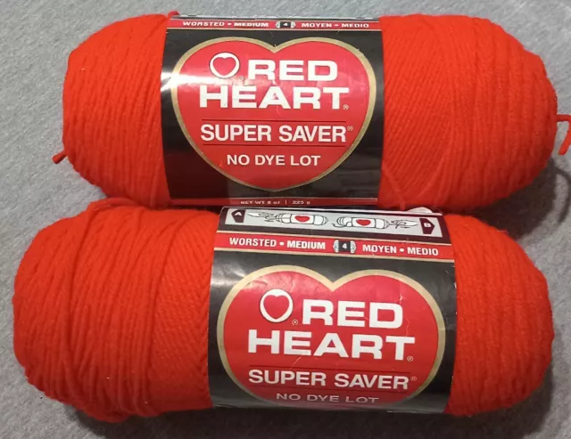 Red Heart SUPER SAVER Yarn * Color: MACAW * 5 oz. Skeins * SOLD PER SKEIN