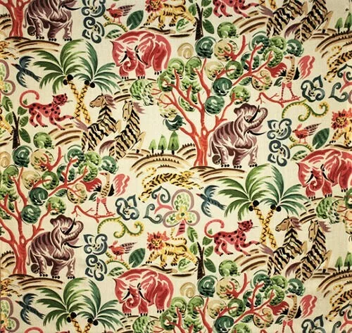 Clarence House Congo Animal Jungle Linen Blend Print Fabric Bty Multi