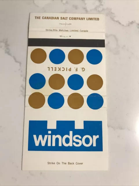 Windsor Salt Matchbook Cover Canadian Salt Company Vintage