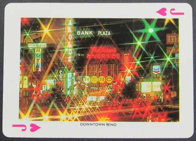 Downtown Reno Nevada Single Swap Wide Playing Card Jack Hearts