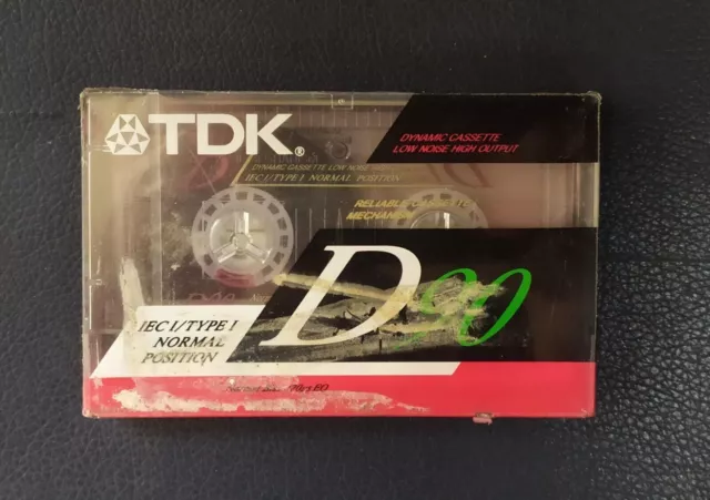 Cinta de casete Vintage TDK D 90 nueva sellada fabricada en Japón