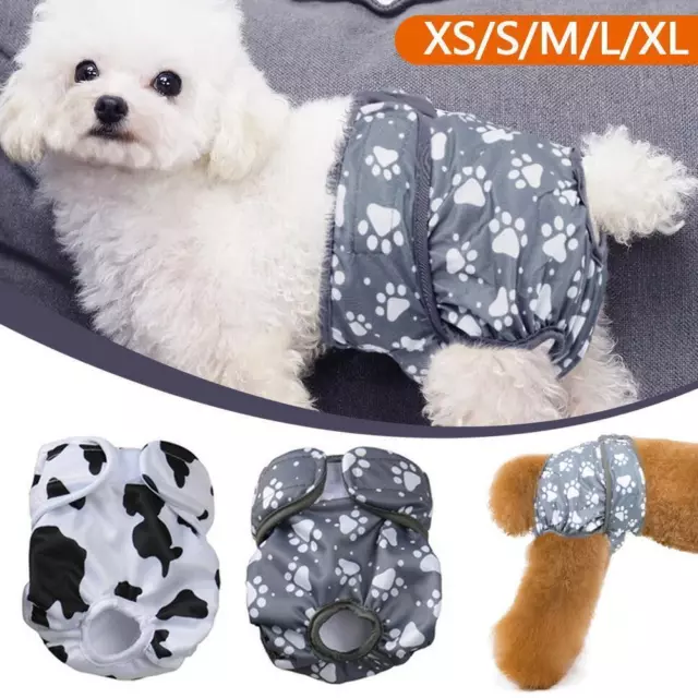 Female Dog Puppy Nappy Diapers Menstrual Sanitary Underwear Poodle Washable M5Q8