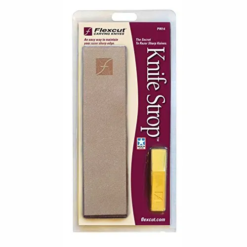 Flexcut PW14 Knife Strop, with 1 Ounce Bar of Flexcut Gold Polishing Compound...