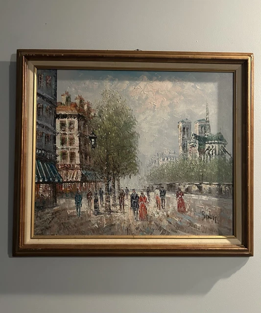 PAUL VALERE NOTRE Dame Paris 1989 Large Original Oil Painting
