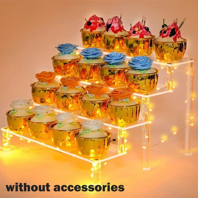 Stand espositivo supporto acrilico accessori 2 strati decorazione display scala