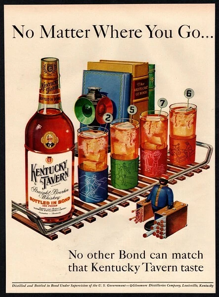 1952 KENTUCKY TAVERN Bourbon Whiskey - Black Americana - Retro VINTAGE AD