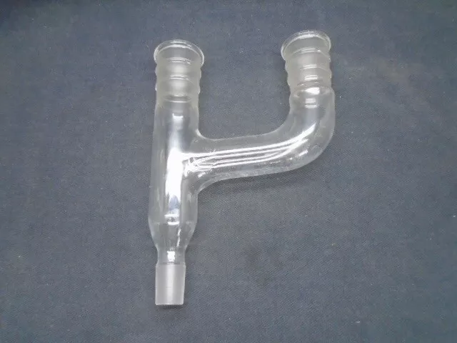 Lab Glass 3-Way 29/42 19/22 Claisen Distillation Adapter w/ Parallel Sidearm