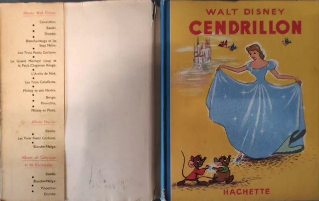 CENDRILLON- HACHETTE -1950- Vintage-Walt Disney-avec jaquette