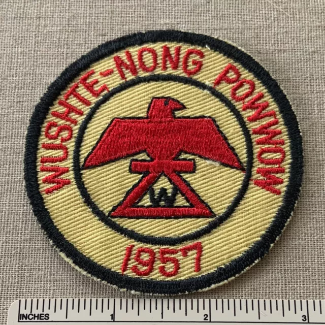 VTG 1957 WUSHTE-NONG Boy Scout Pow Wow Badge PATCH T-Bird BSA OA DP Camp? CE