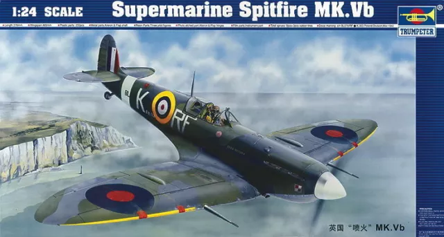 Trumpeter 9362403 Supermarine Spitfire Mk.Vb 1:24 Kampfflugzeug Modellbausatz