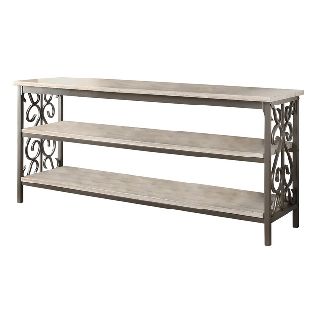 Home Decorative Sofa Table Or Tv Stand With Faux Marble Top